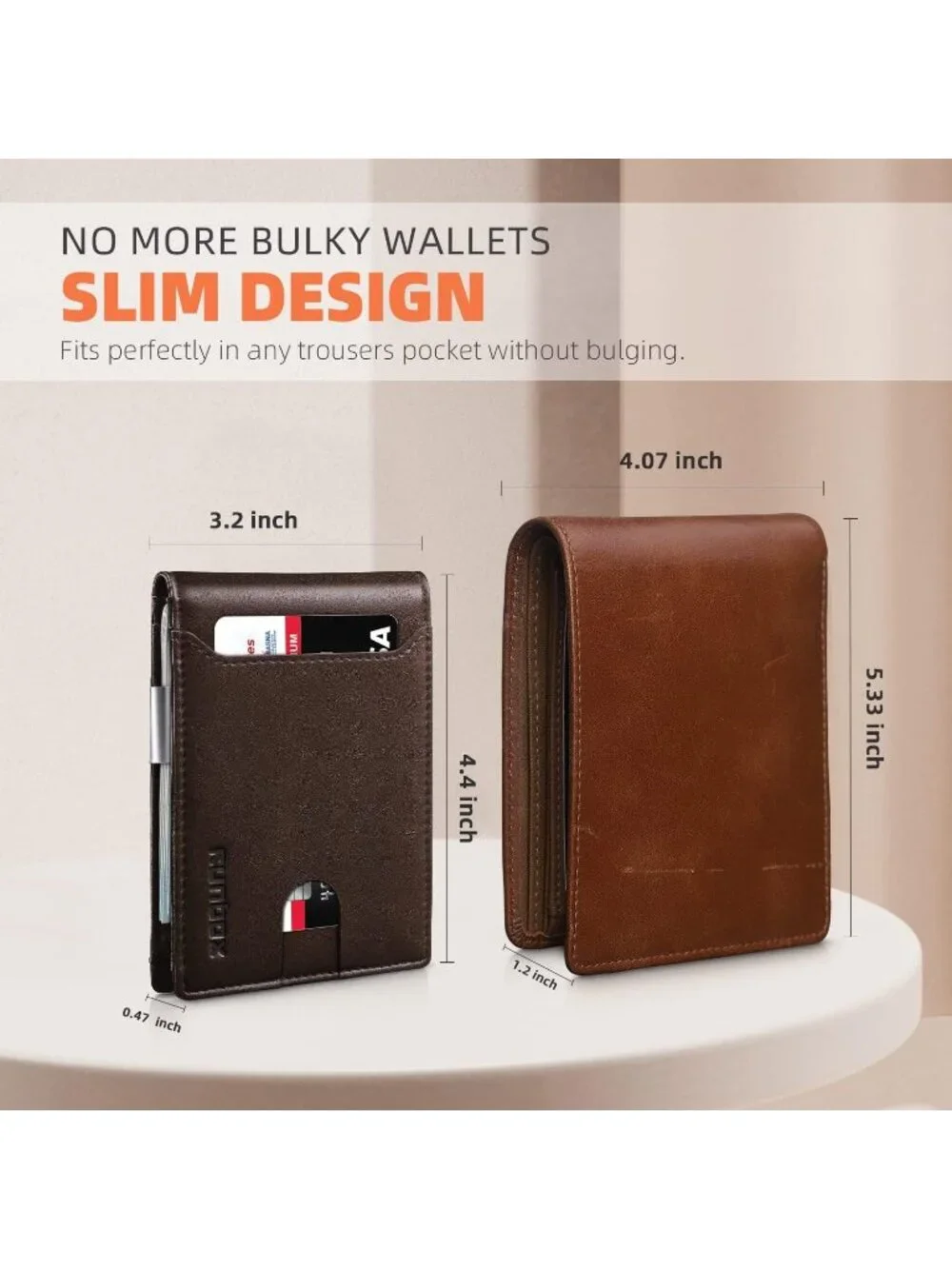 〽️Man Chocolate Leather Money RFID Blocking Pocket Bifold Credit Card Wallet